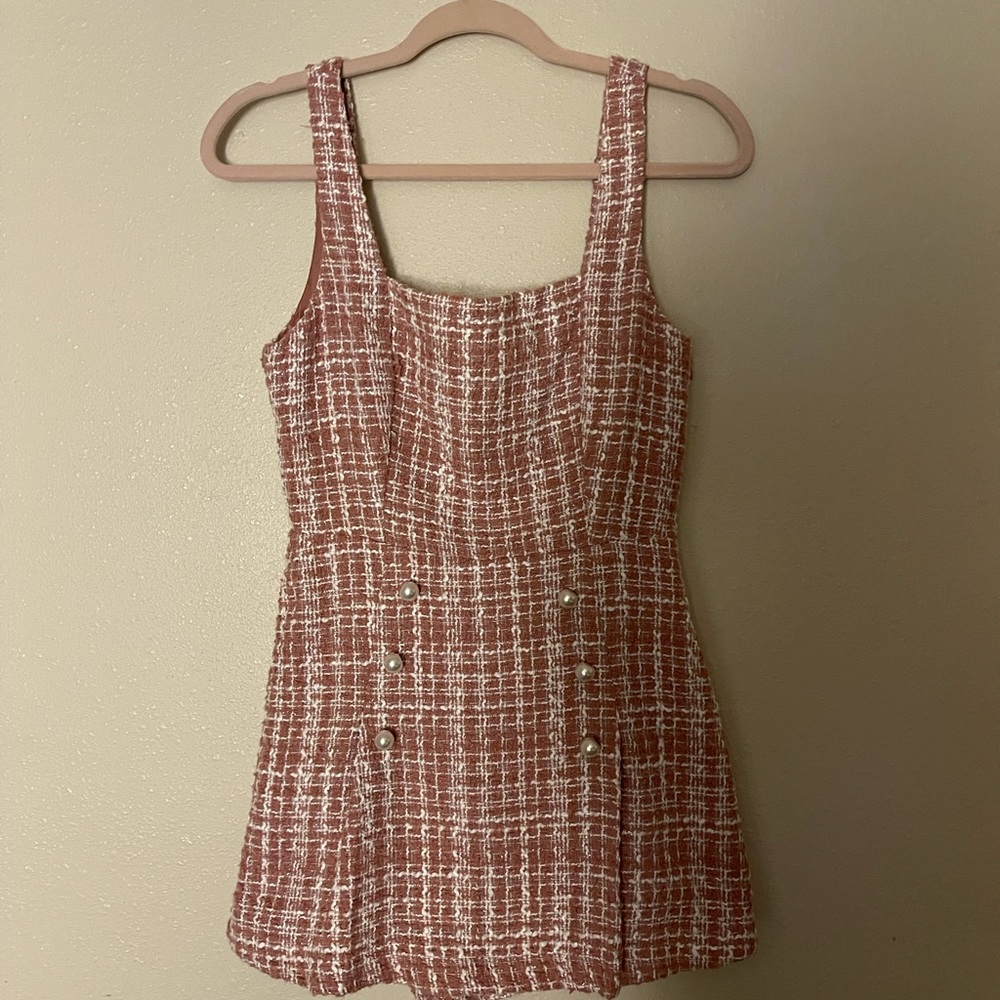 forever21 tweed pearl romper